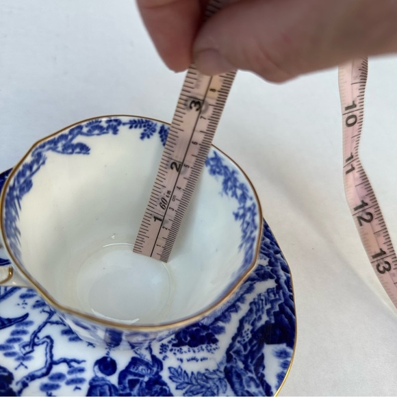 Royal Crown Derby Tea Cup & Saucer Vintage Mikado England Blue & White Gold Rim - Picture 14 of 14